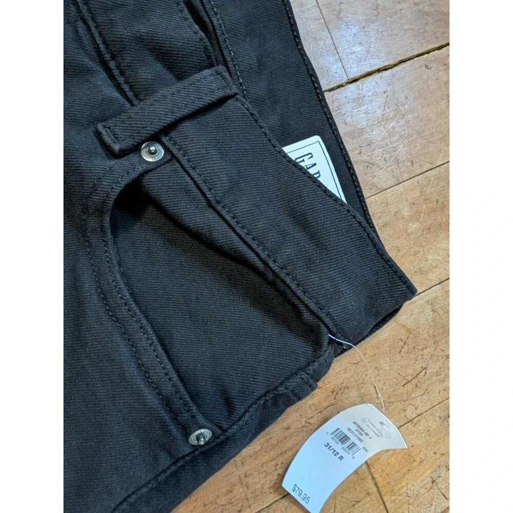 Gap Jeans Women Size 12/31R Black 90s Straight Leg High Rise Stretch Casual